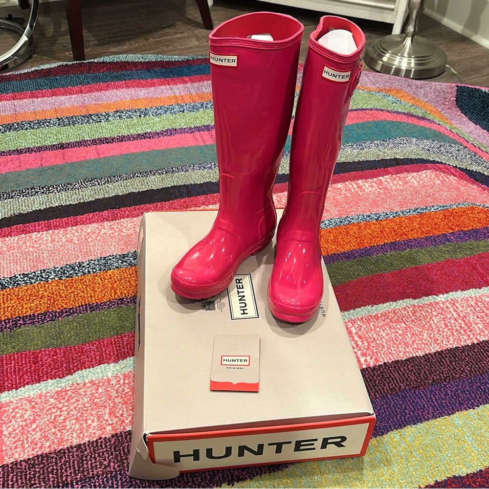 Hot Pink Knee Hunter Rain Boots